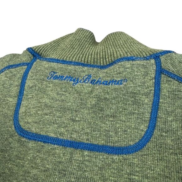Tommy Bahama Sweater 1/4 Zip Reversible Contrast Stitch Outdoor Activewear - Picture 7 of 12